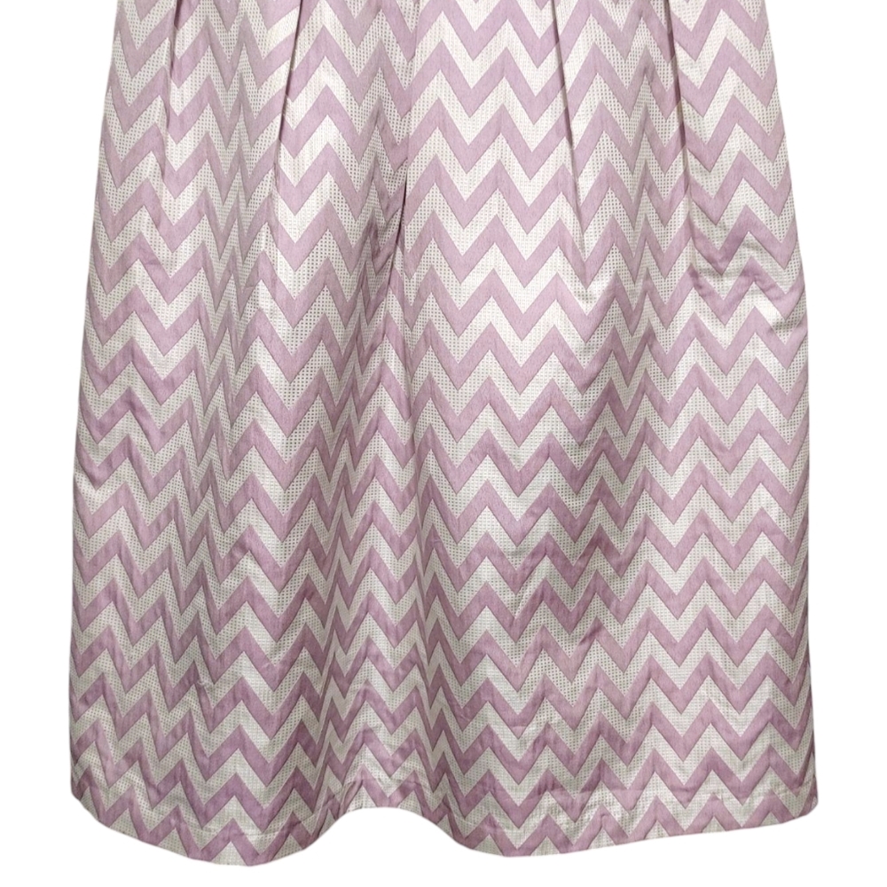 Chancele Pastel Purple Chevron Striped Short Sleeve Church Dress Women's Size 14 - Picture 4 of 7